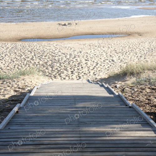 Wood Deck Leading to the Beach