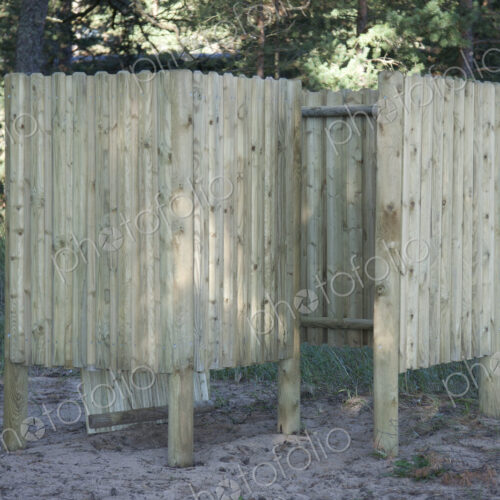 Wooden Beach Dressing Rooms