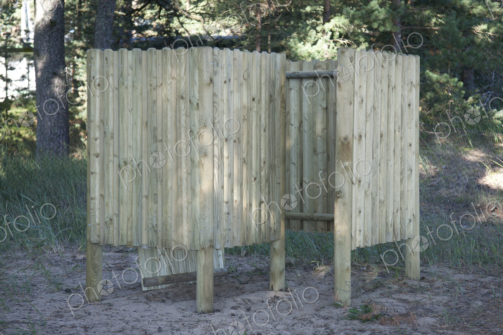 Wooden Beach Dressing Rooms