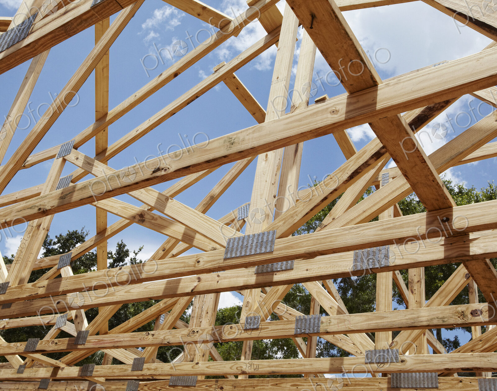 Wooden Beams Across an Unfinished Home