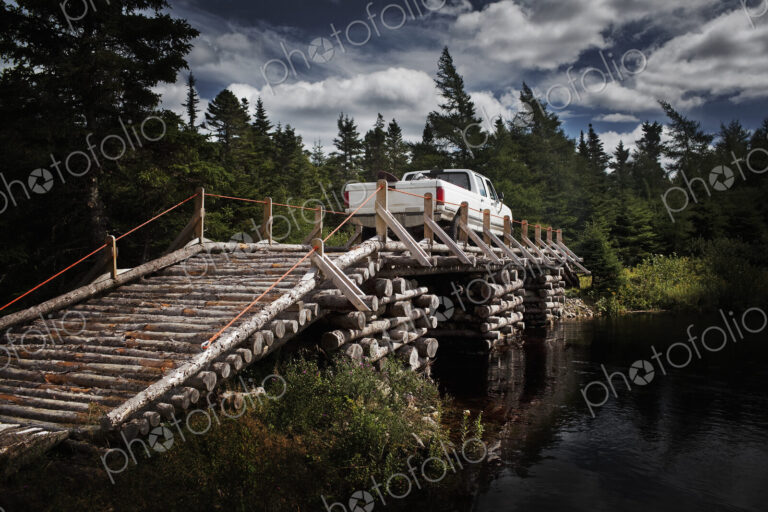 Wooden Bridge with Light Truck