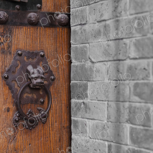 Wooden Door With Ornate Door Knocker Wooden Door With Ornate Door Knocker