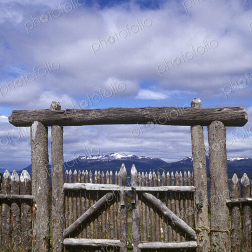 Wooden Gate at Fuerte Bulnes, Chilean Patagonia Wooden Gate at Fuerte Bulnes, Chilean Patagonia