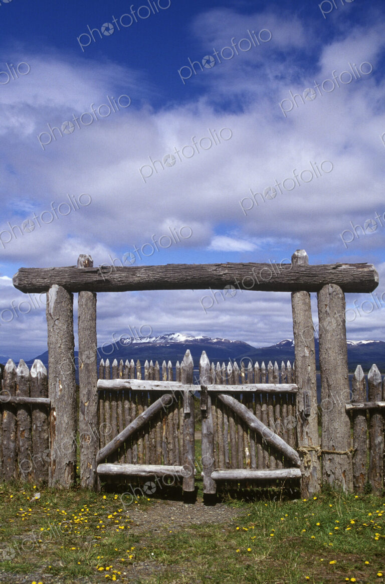 Wooden Gate at Fuerte Bulnes, Chilean Patagonia