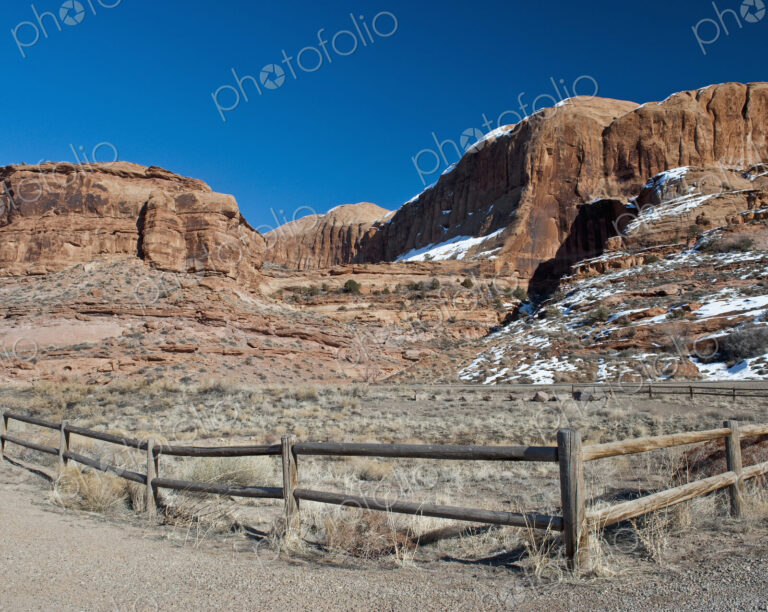 Wooden Rail Fence in the Desert