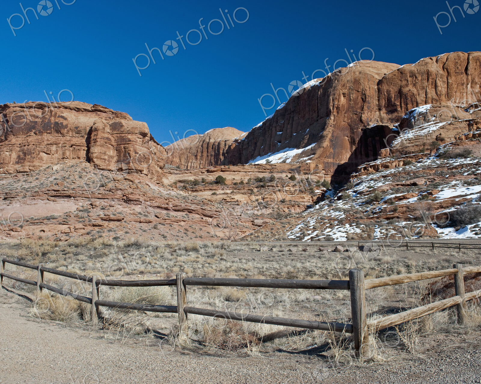 Wooden Rail Fence in the Desert
