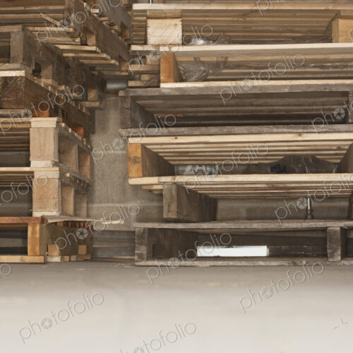 Wooden pallets piled up. Wooden pallets piled up.