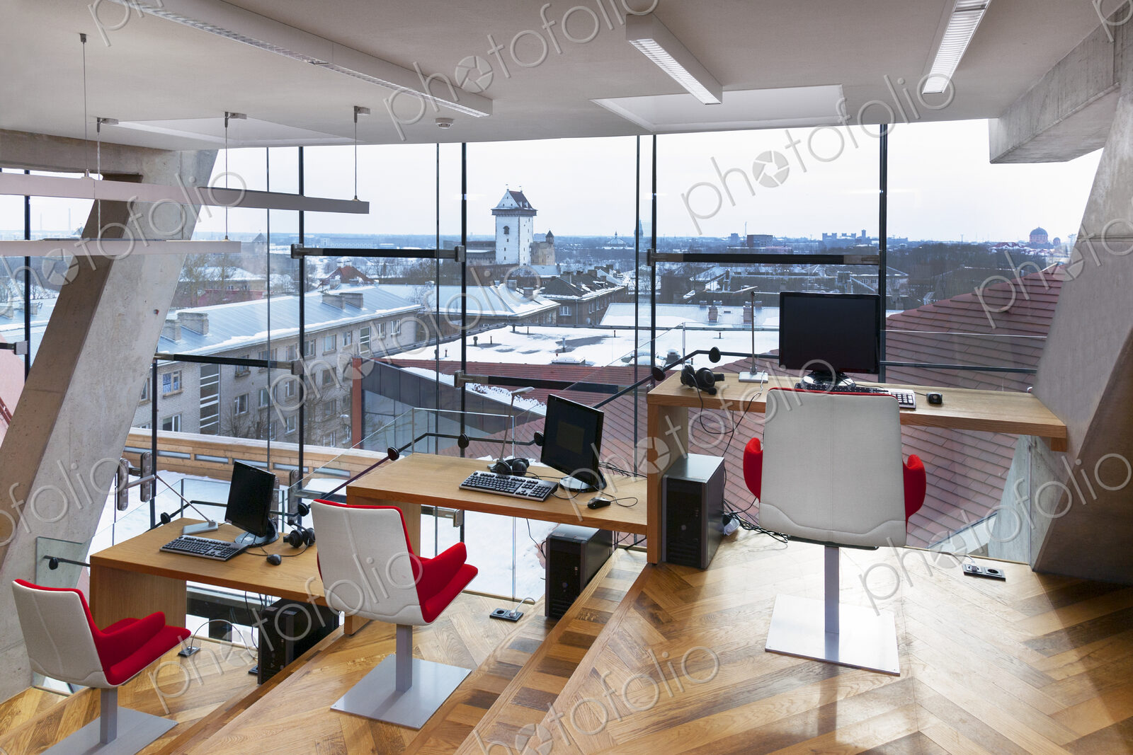 Work stations in a modern university library