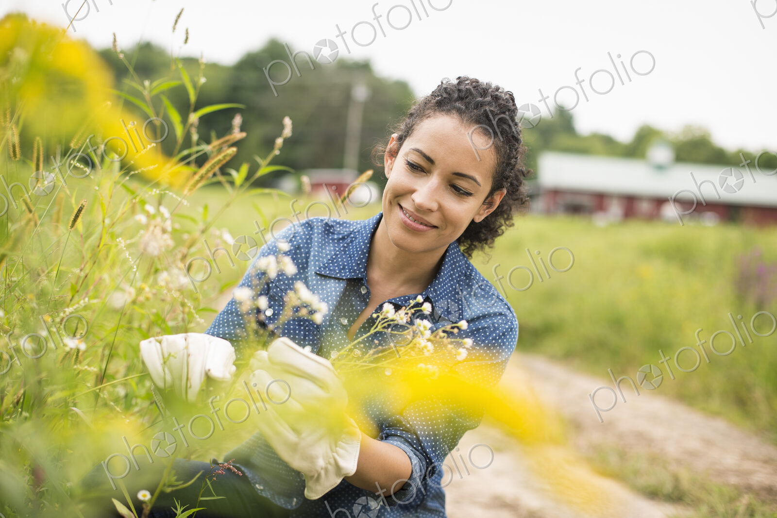 Working on an organic farm.