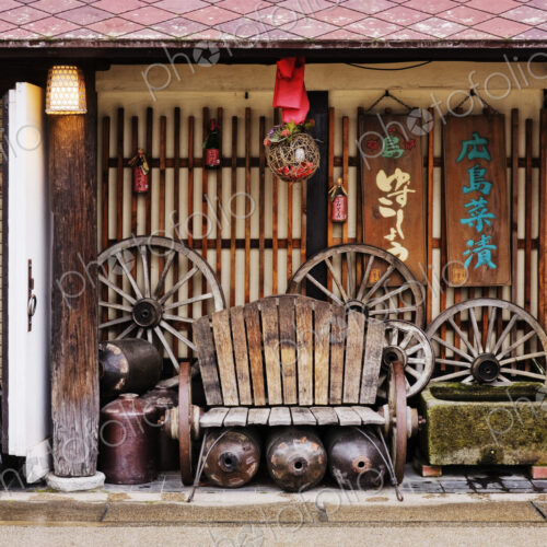 Worn Bench on an Asian Porch Worn Bench on an Asian Porch