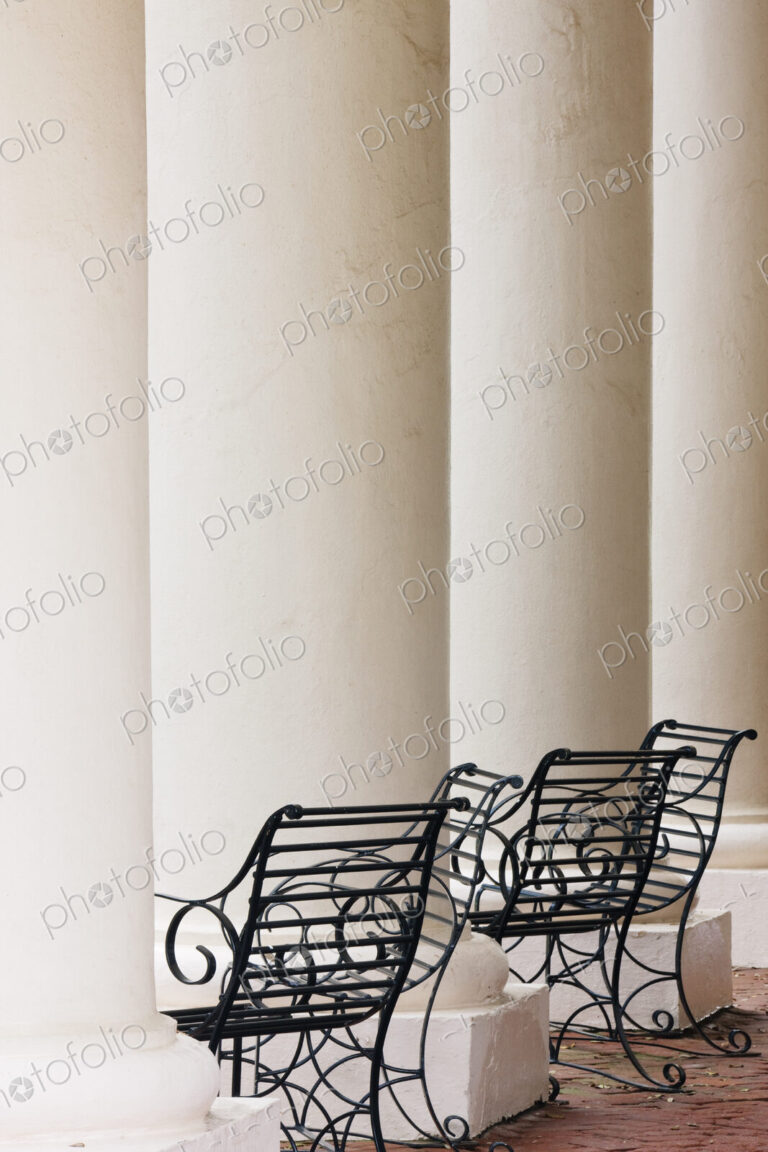 Wrought Iron Chairs and Columns