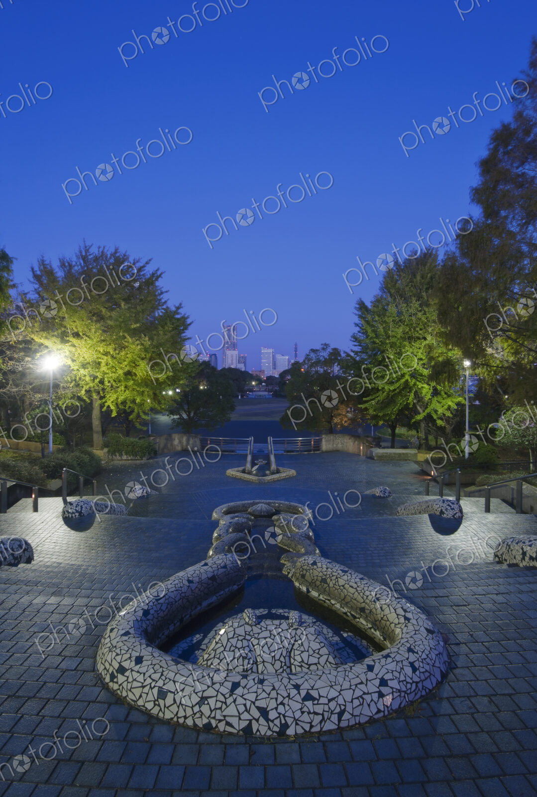 Yamashita Park at dawn, Yokohama, Japan