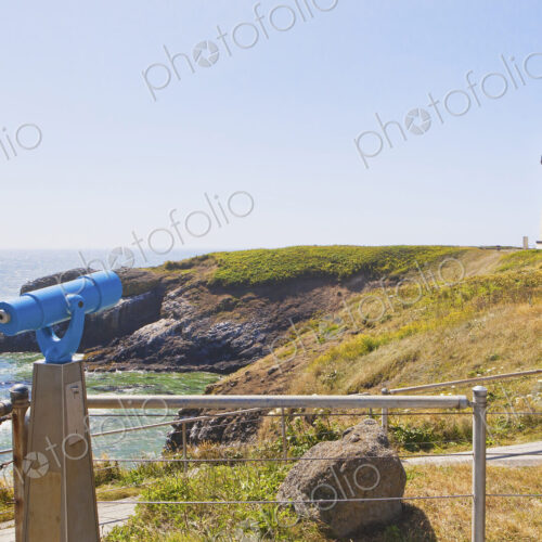 Yaquina Head Lighthouse on the Oregon Coast of the United States, established in 1873.