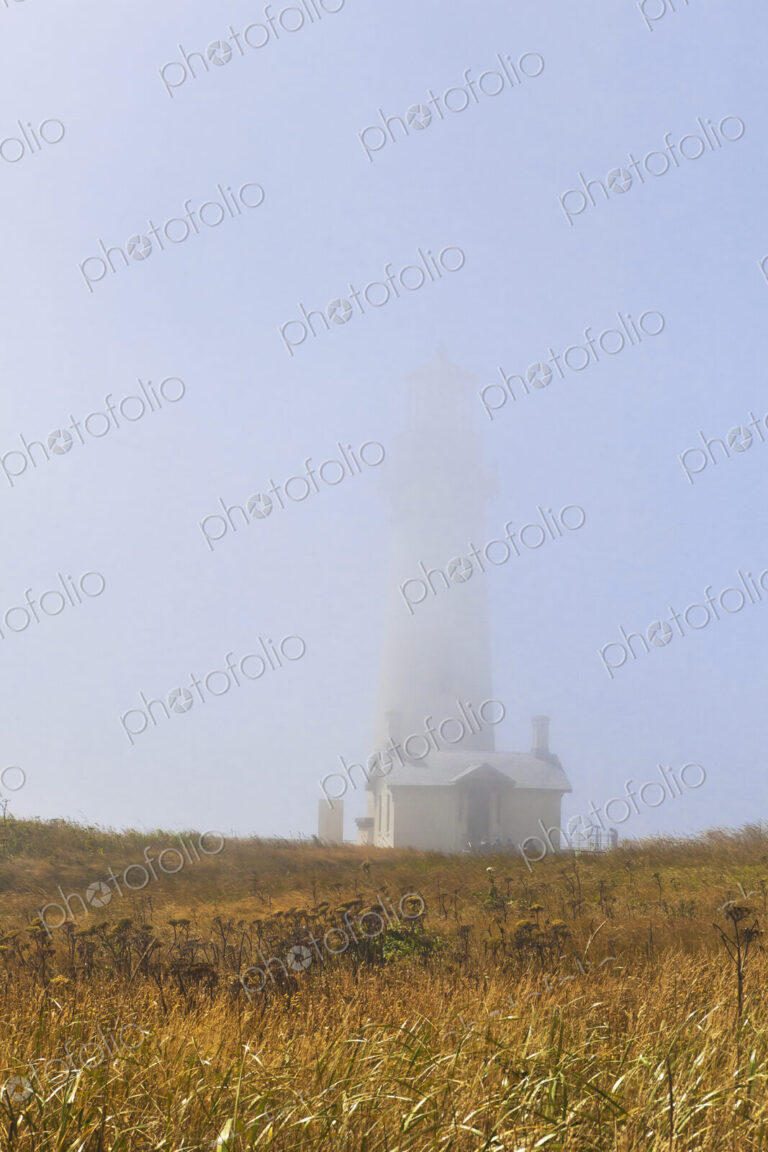 Yaquina Head Lighthouse on the Oregon Coast of the United States, established in 1873.