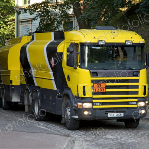 Yellow And Black Fuel Truck