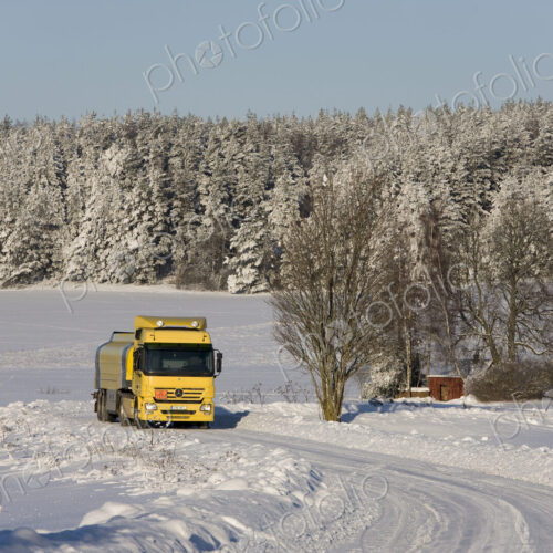 Yellow Fuel Tanker Truck