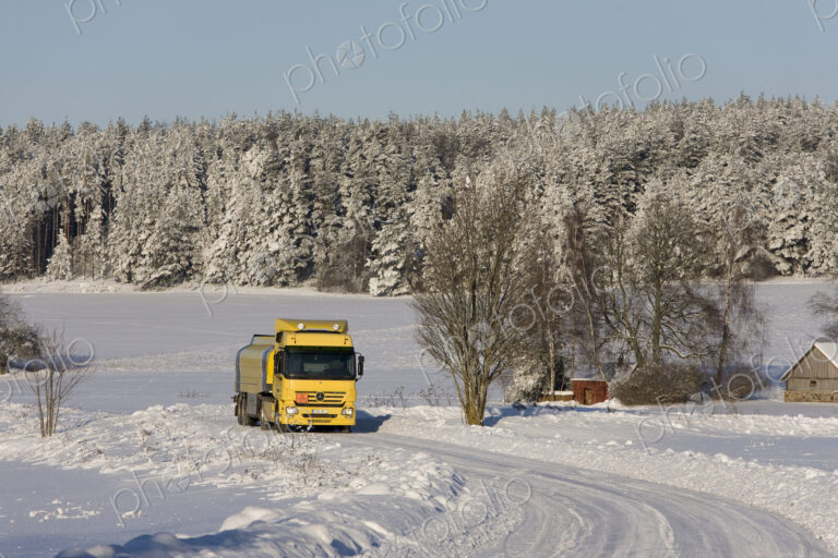 Yellow Fuel Tanker Truck
