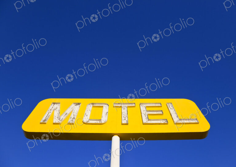 Yellow Neon Motel Sign